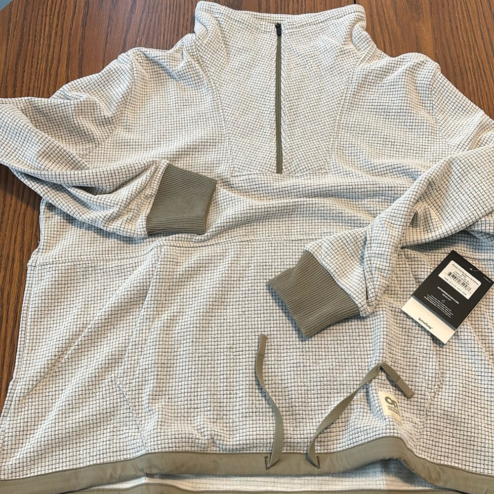 New Outdoor Research Trail Mix 1/4 Zip Pullover Women Size XL Grid Hiking Fleece